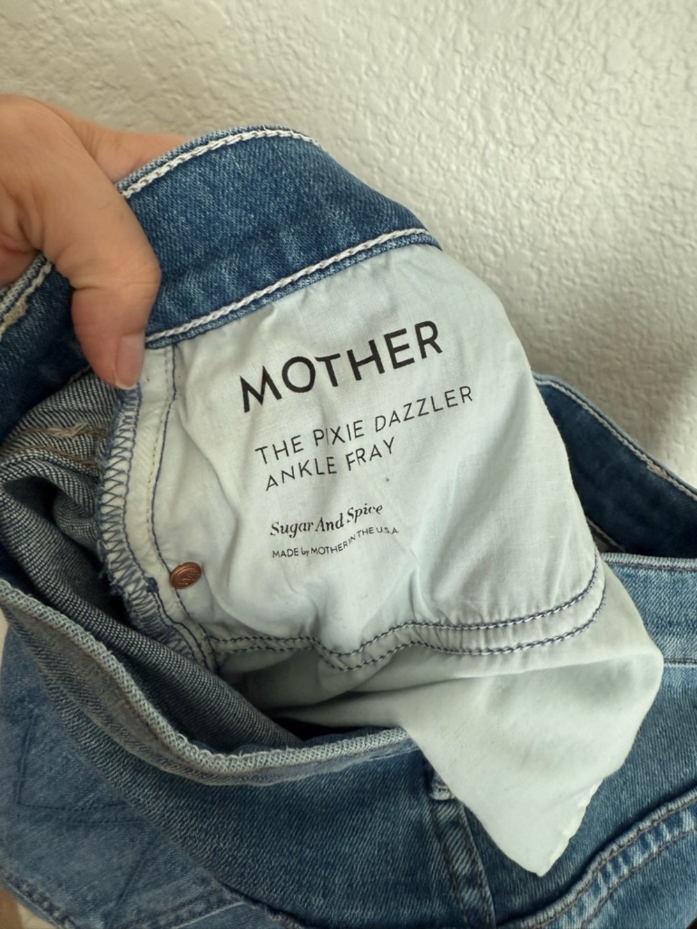 MOTHER Pixie Dazzler High-Rise Button-Fly Distressed Jeans - Light Blue - Picture 11 of 15